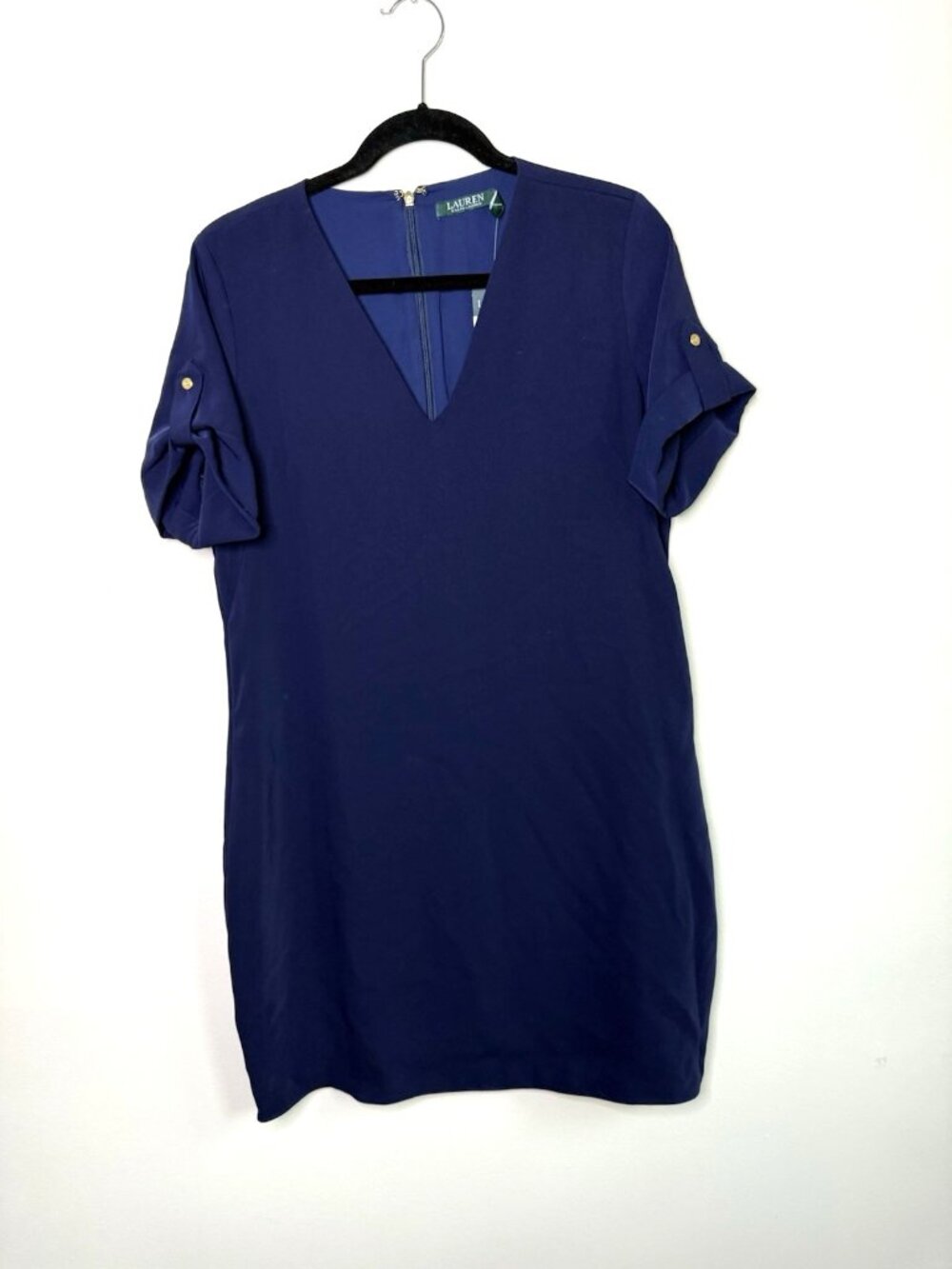 New Lauren Ralph Lauren Dress Shift Shirt Navy Blue